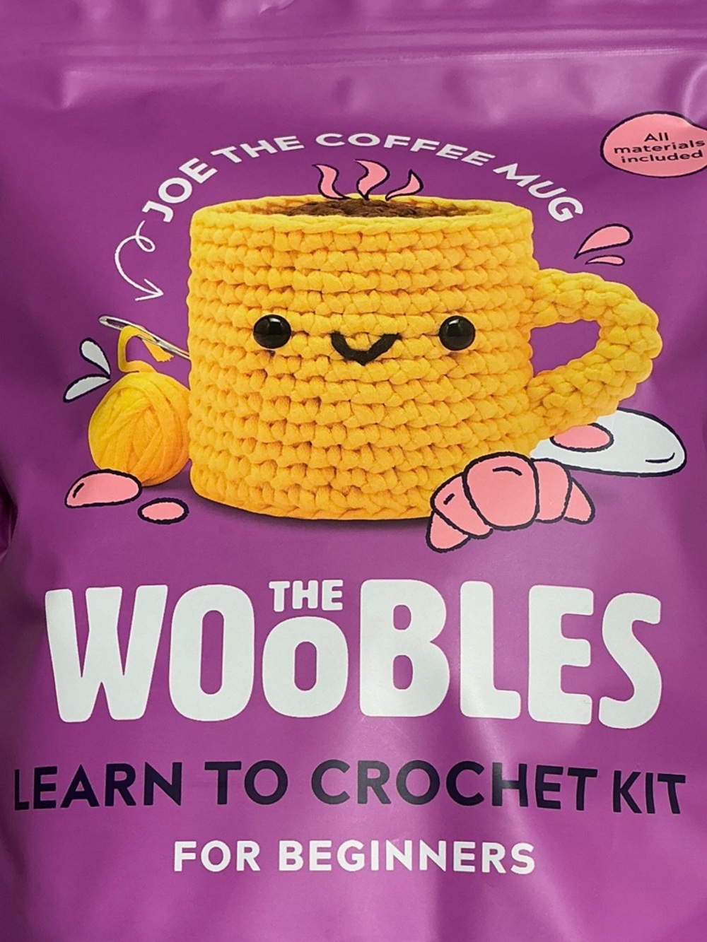 The Woobles Crochet Kit - Yellow Coffee Mug - Picture 2 of 5